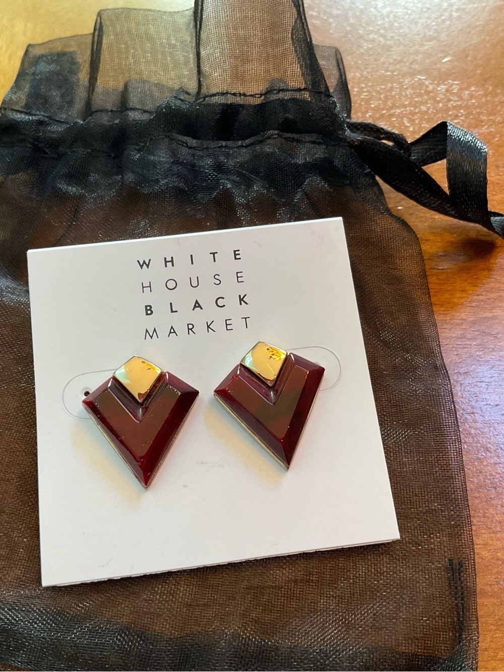 White House black market red/burgundy earrings NWT